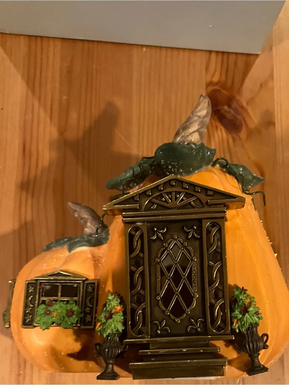 NEW PartyLite Ceramic Pumpkin Cottage Candle Holder #1 Fairy House Candle Holder - Picture 7 of 14